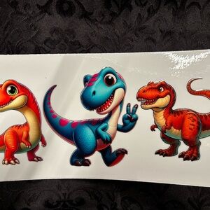 UVDTF transfer stickers Dinosaur Sticker Set of 3